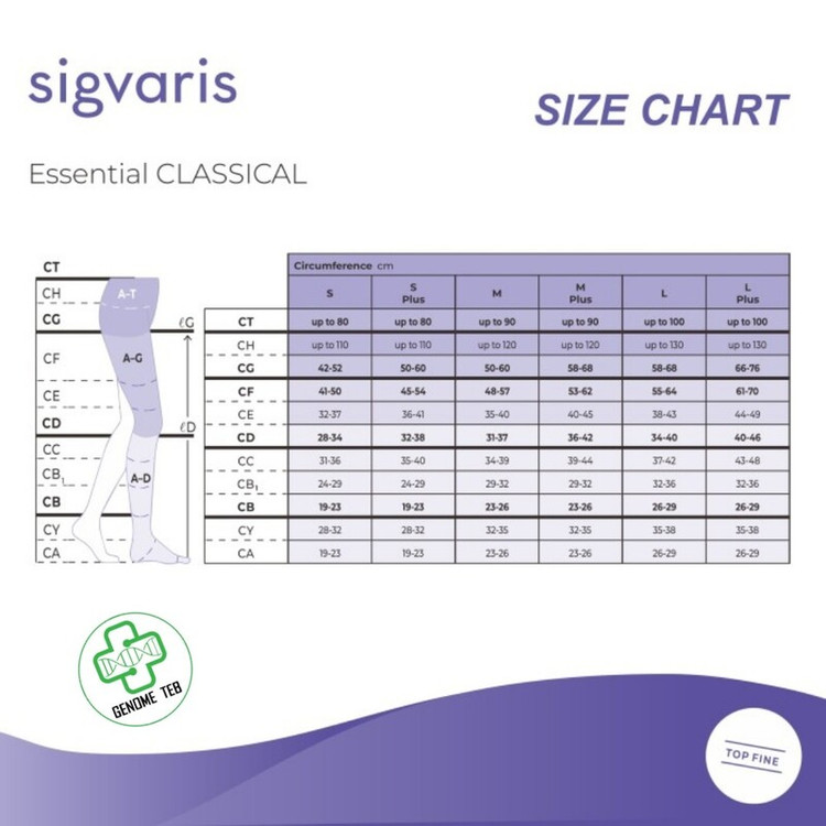 جوراب واریس سیگواریس sigvaris مدل essential classical ساخت سوییس بهترین برند دنیا در جوراب های واریس